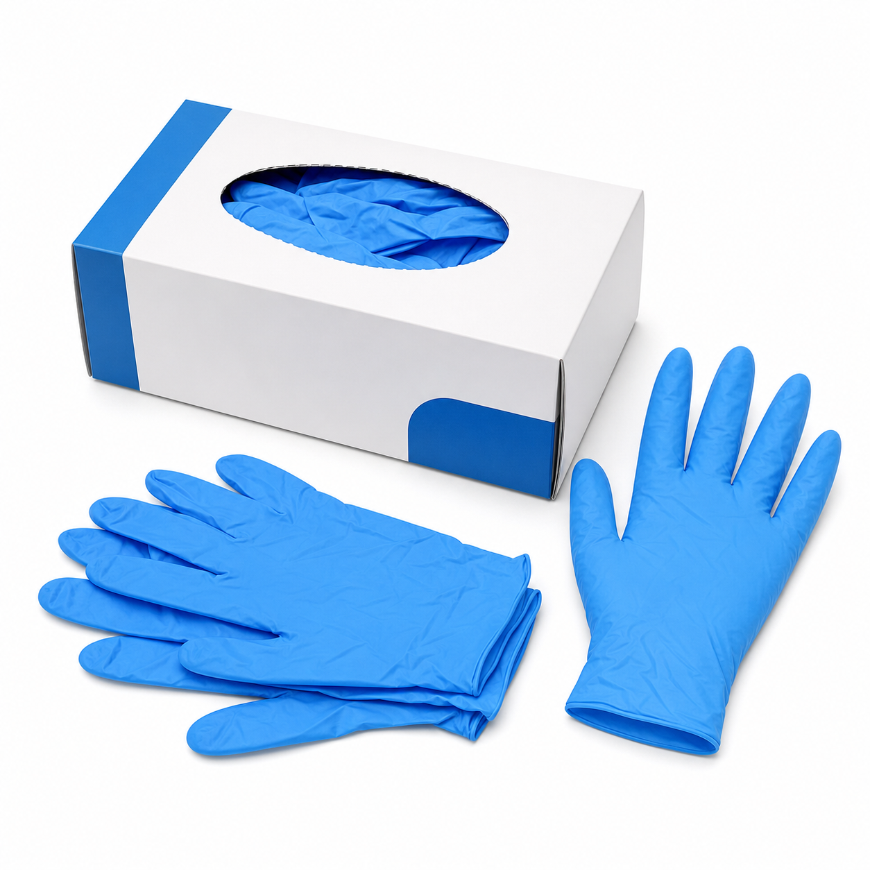 4 Mil Blue Nitrile Disposable Gloves