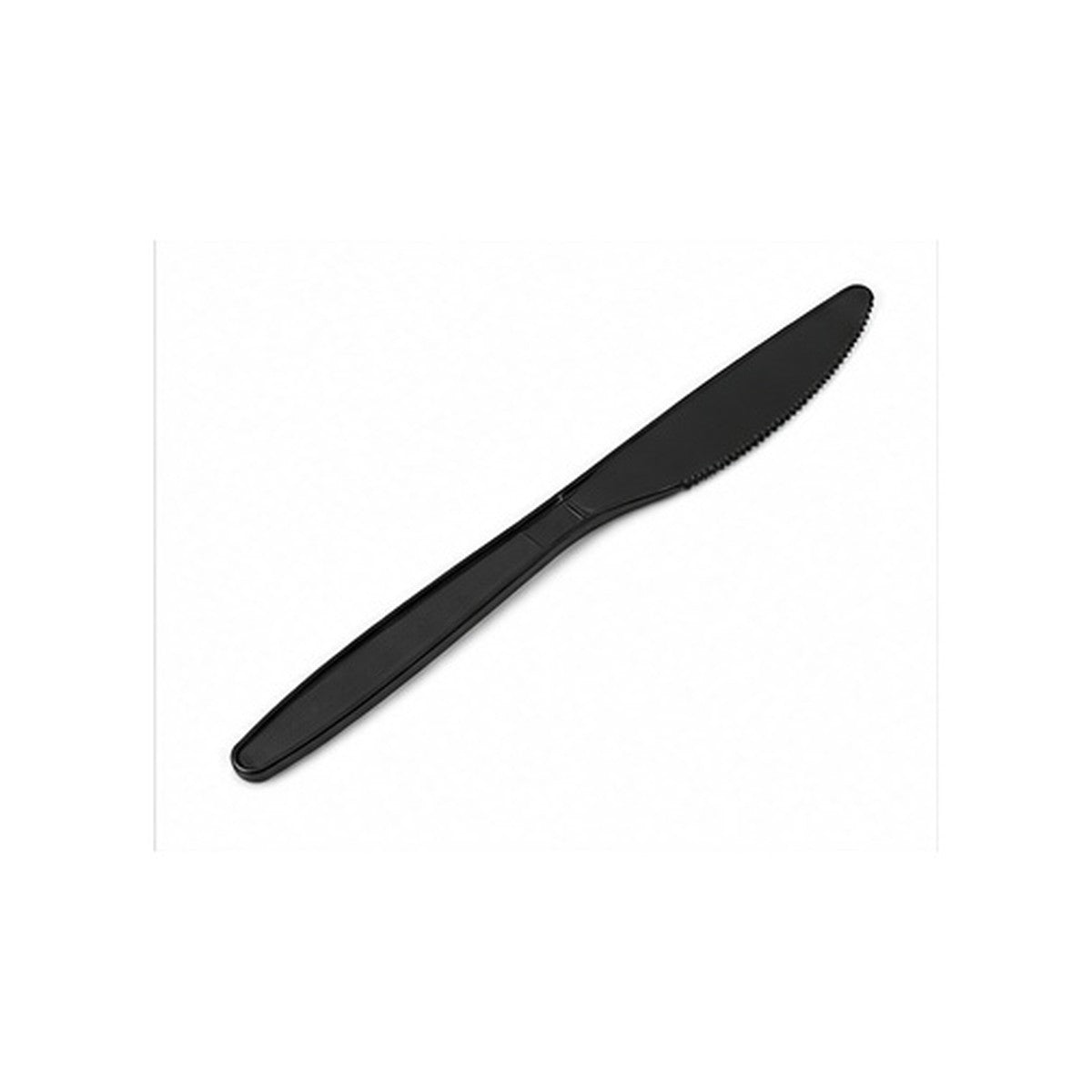 Black disposable knife on a white background